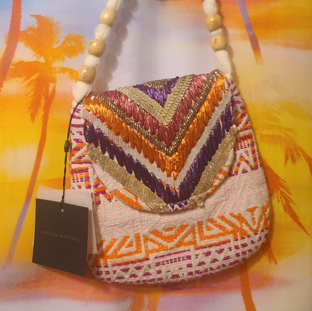 America and Beyond Raffia Embellished Gloria Sling